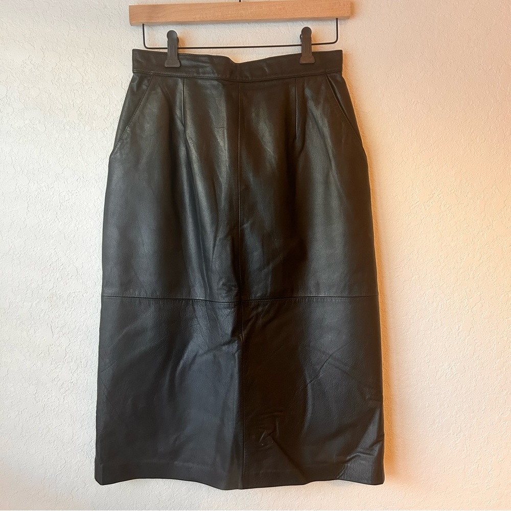 Investments vintage leather pencil skirt